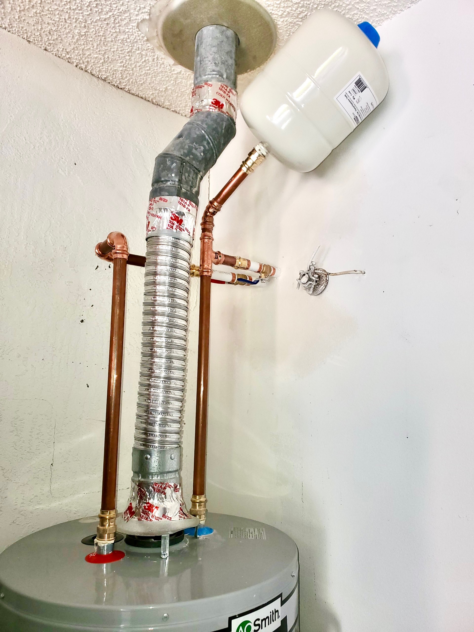 hot water heater installed in a house