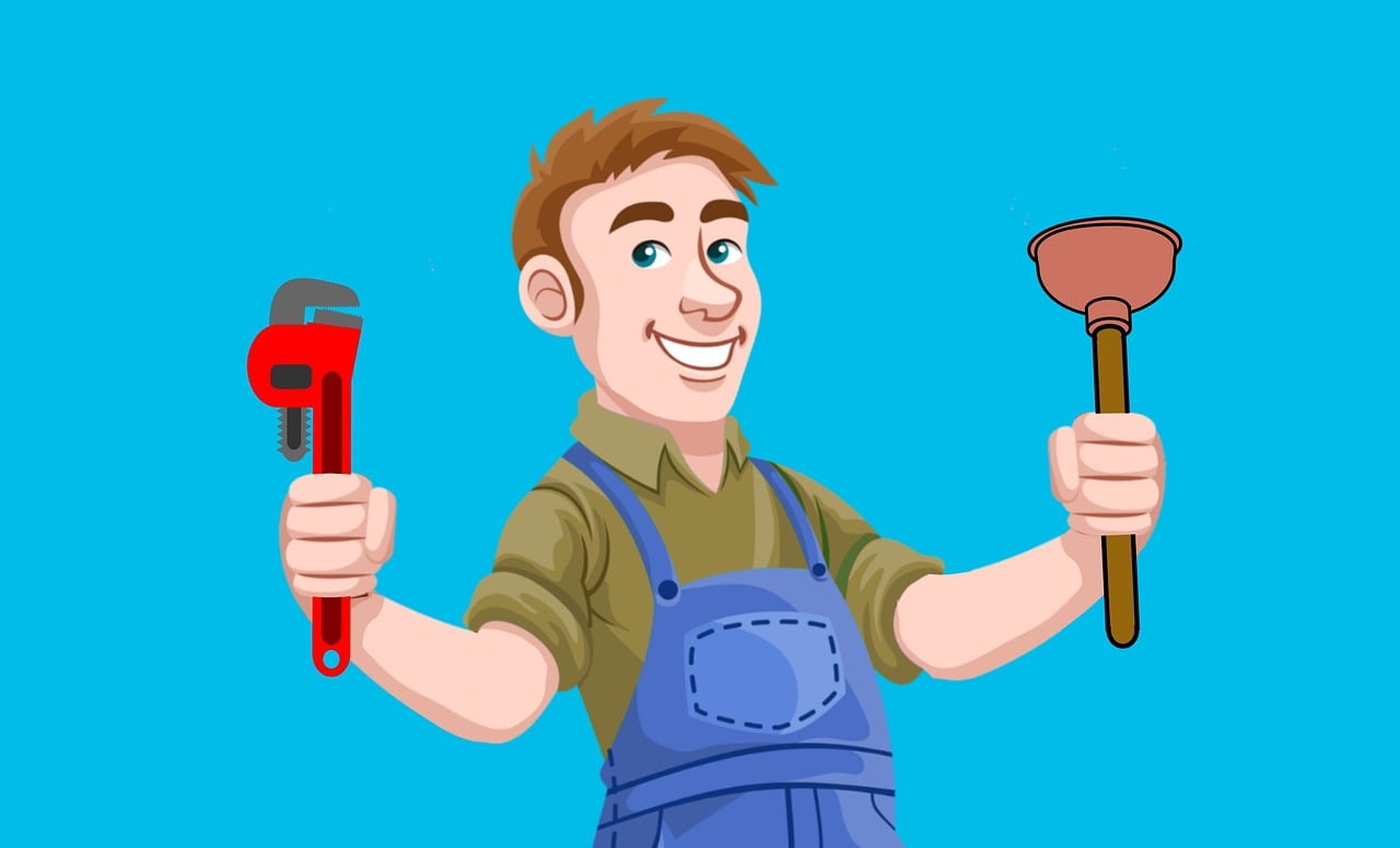 plumber ready to work on plumbing leak