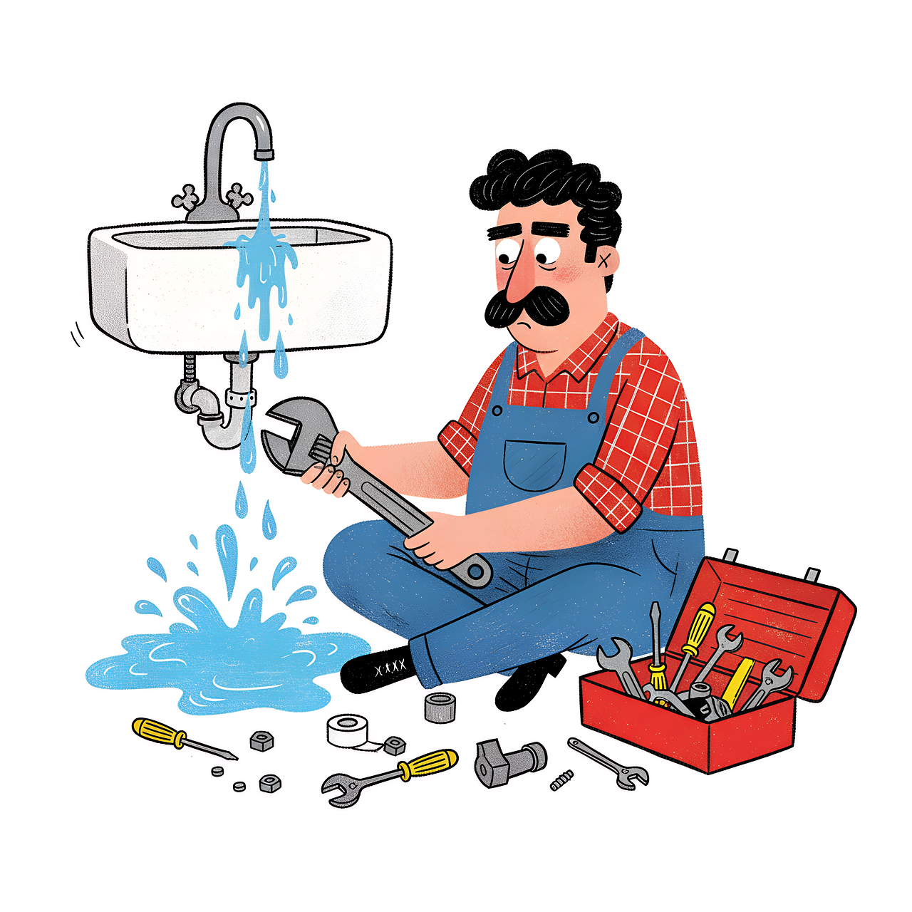 plumber trying to fix hot water in home